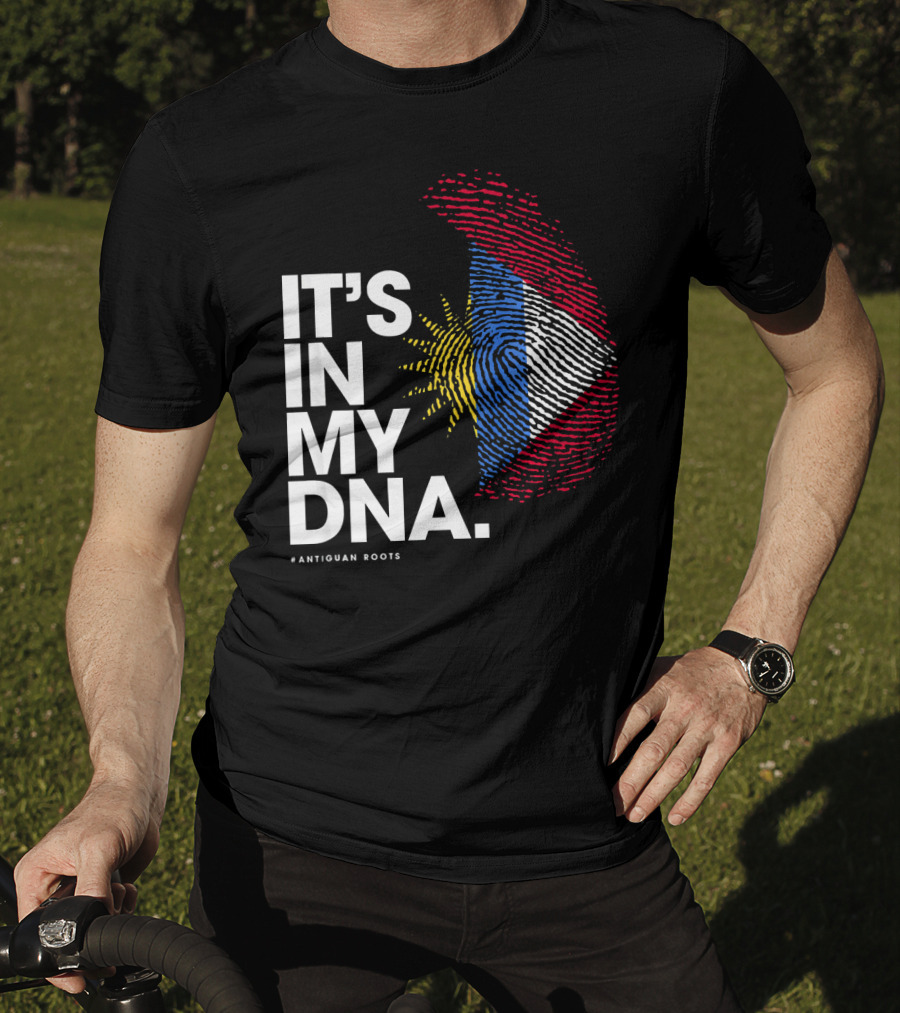 IT'S IN MY DNA Antigua And Barbuda Flag Antiguan Roots T-Shirt