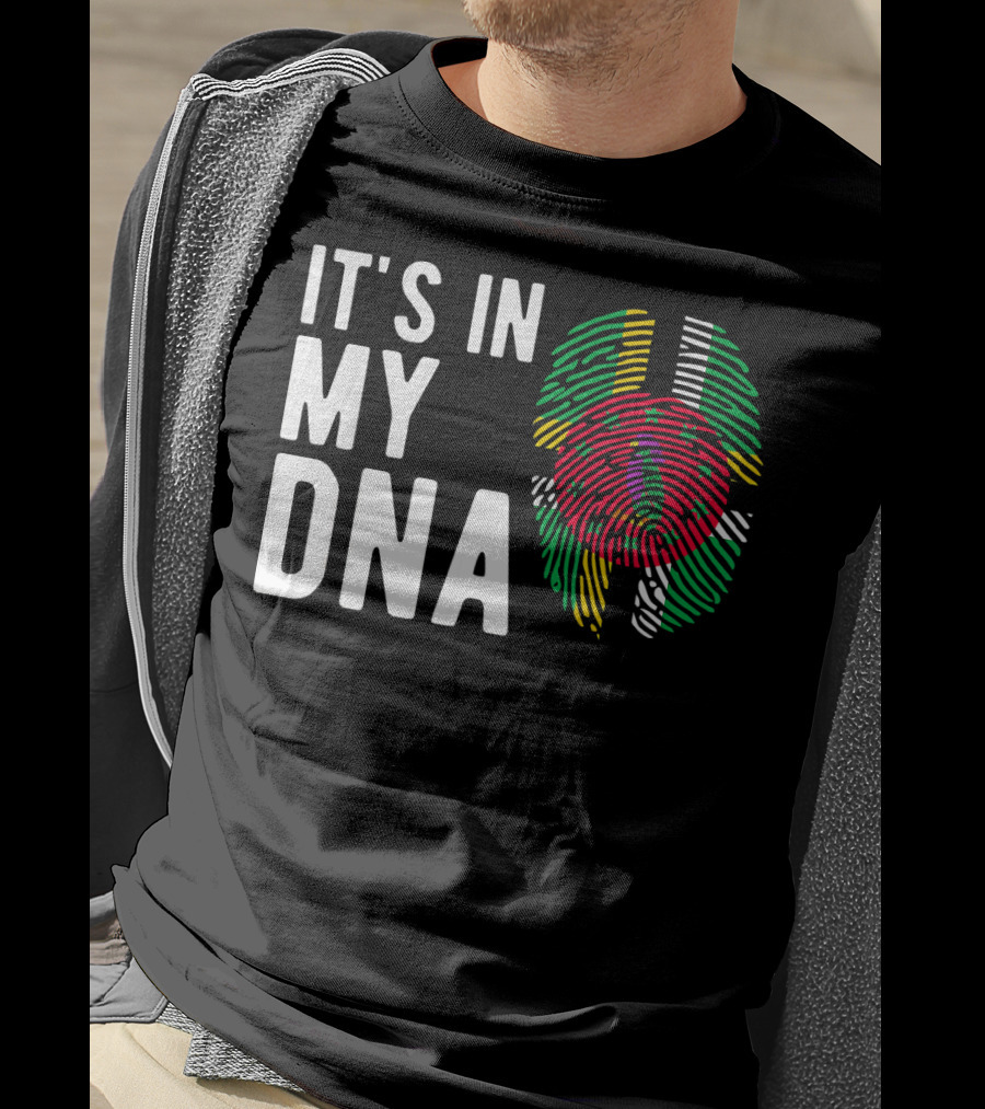 It's In My DNA Dominica Flag Dominican Fingerprint T-Shirt