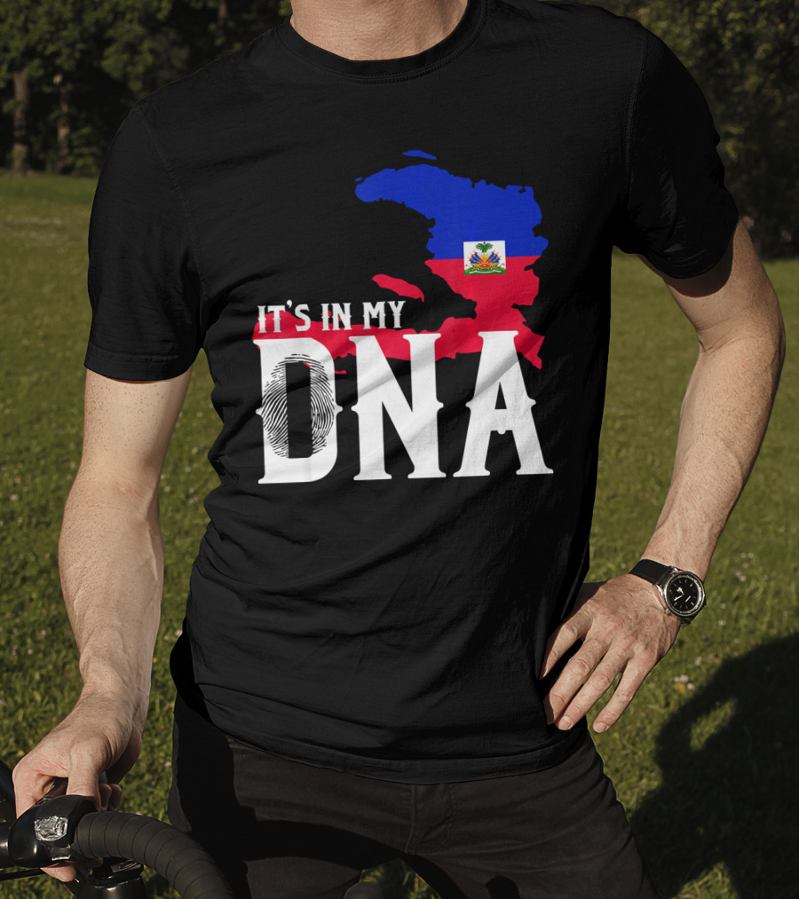 It's In My DNA Fingerprint Prideful Haiti Flag Map T-Shirt