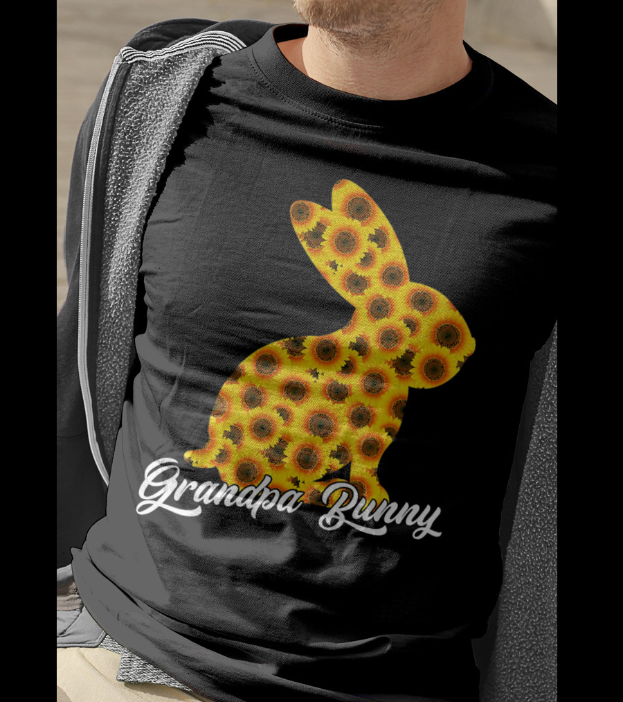 Grandpa Bunny Sunflower Floral T-Shirt