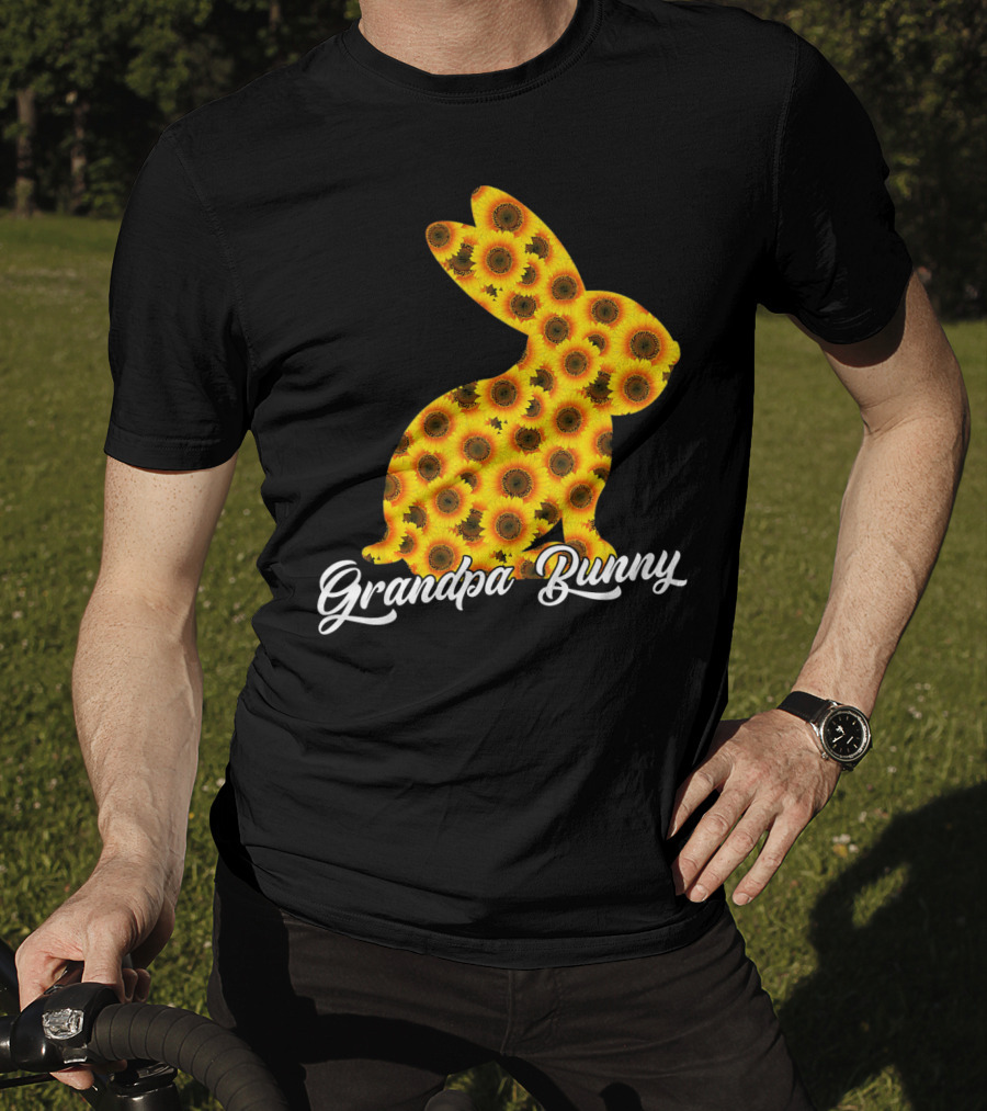 Grandpa Bunny Sunflower Floral T-Shirt