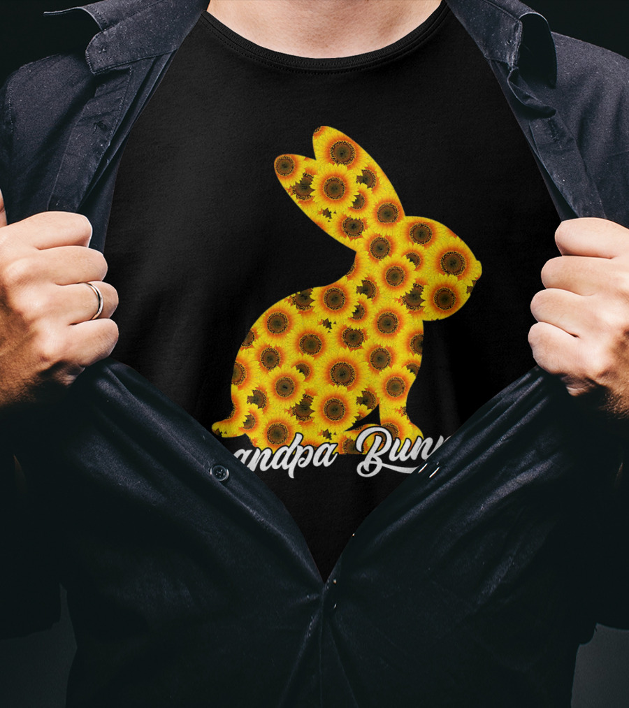 Grandpa Bunny Sunflower Floral T-Shirt