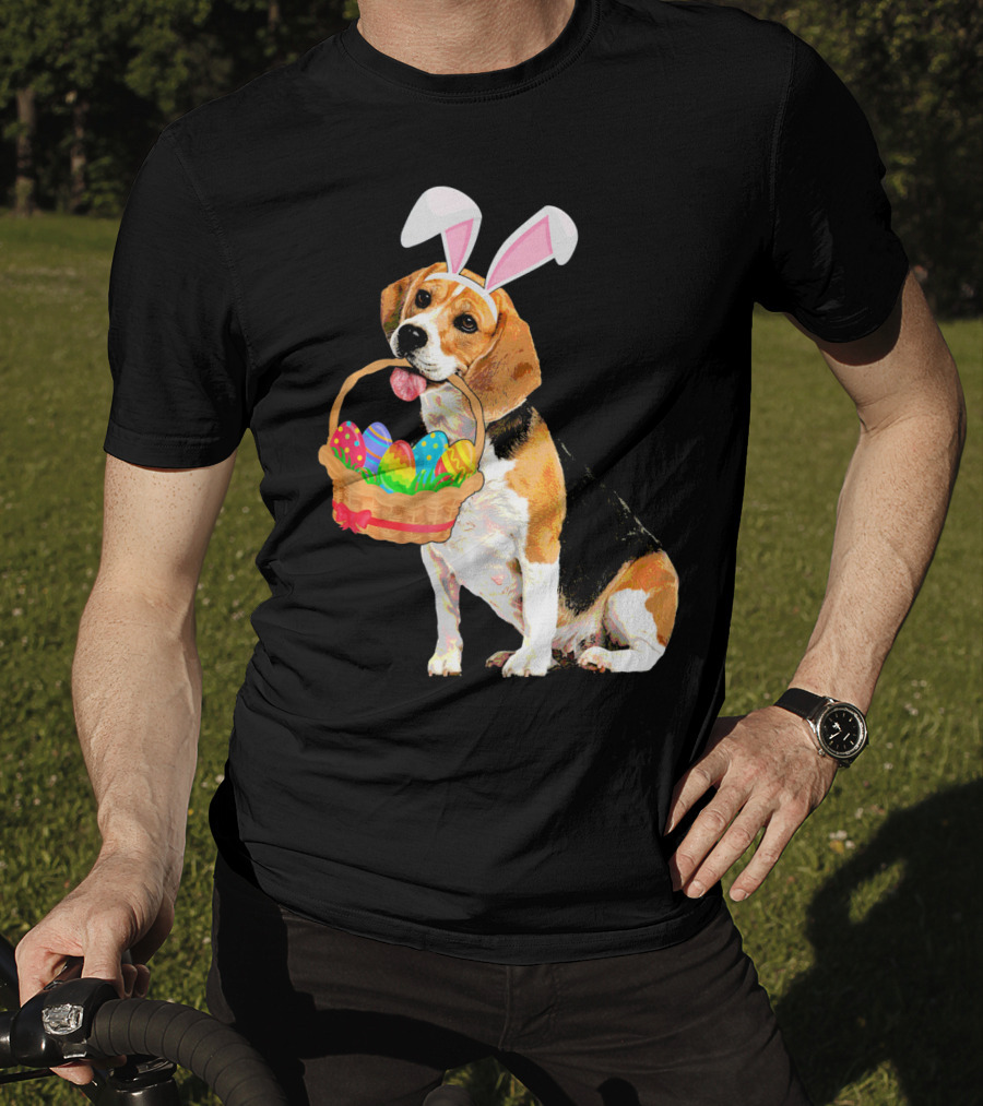 Beagle Bunny Easter Egg Basket Fun T-Shirt