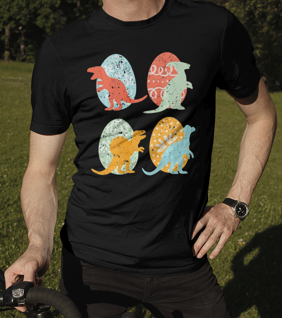 Colorful Easter Dinosaur Eggs With T-Rex Stegosaurus And More T-Shirt