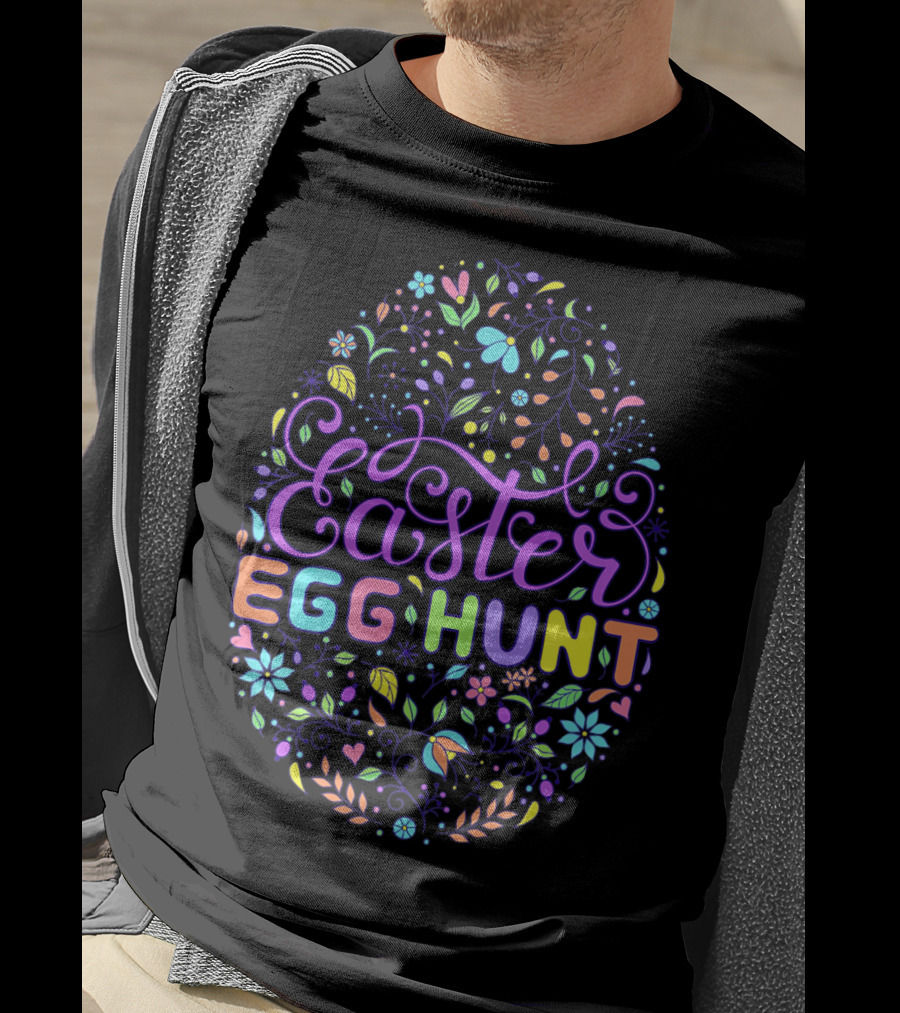Easter Egg Hunt Colorful Floral T-Shirt