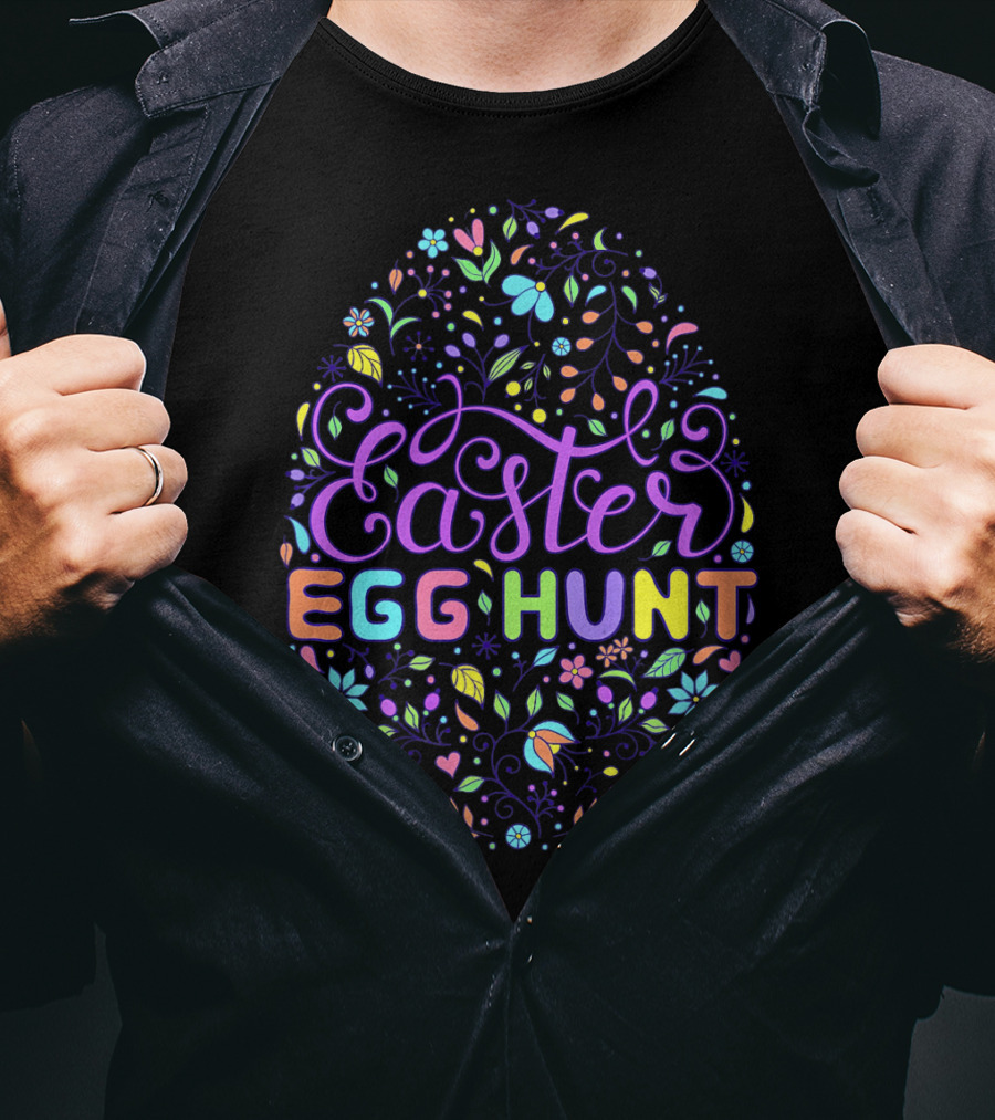 Easter Egg Hunt Colorful Floral T-Shirt