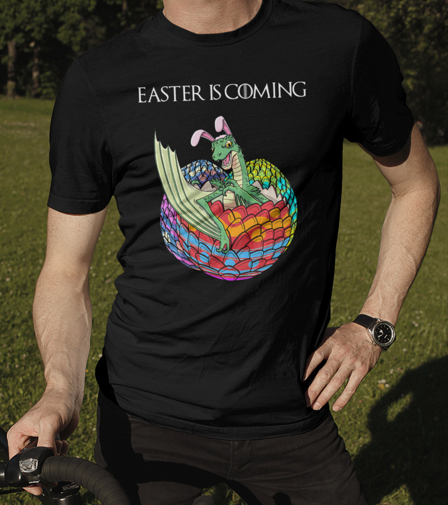 Easter Is Coming Dragon In Colorful Egg T-Shirt