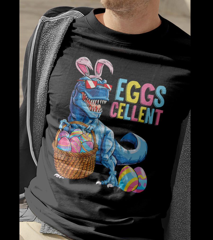 EGGSCELLENT Dinosaur Easter Bunny Rex T-Shirt