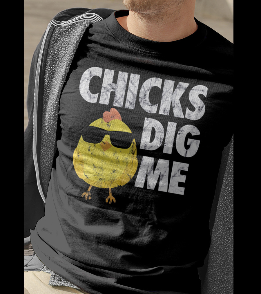 Kids Cute Easter Chicks Dig Me Sunglasses Chicken T-Shirt