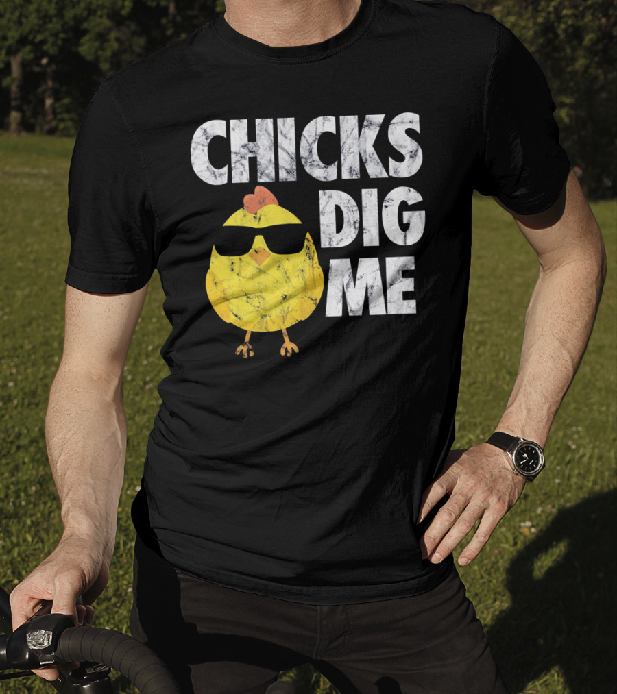 Kids Cute Easter Chicks Dig Me Sunglasses Chicken T-Shirt