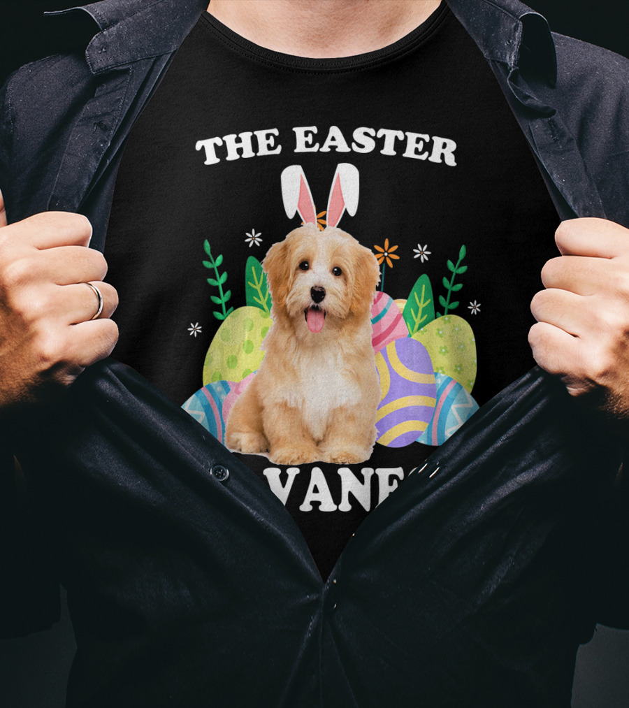 The Easter Havanese Bunny Dog With Colorful Eggs T-Shirt