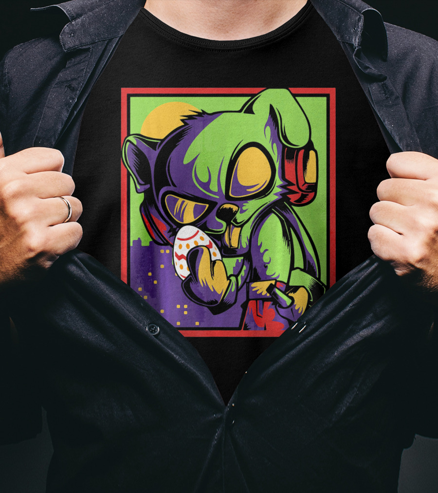 Easter Bunny Rabbit Egg Neon Pop T-Shirt