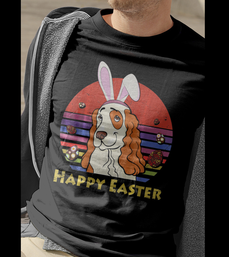 Happy Easter English Springer Spaniel Bunny Headband T-Shirt