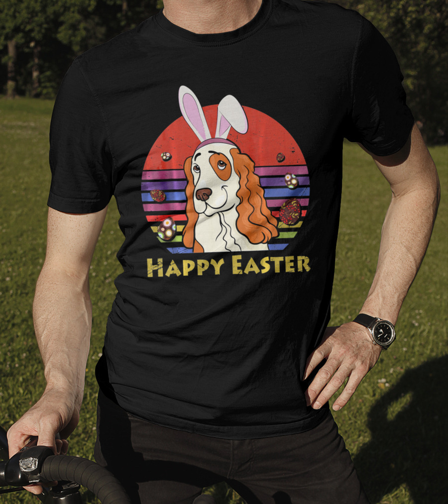 Happy Easter English Springer Spaniel Bunny Headband T-Shirt