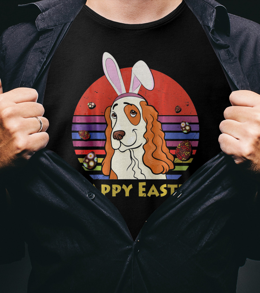 Happy Easter English Springer Spaniel Bunny Headband T-Shirt