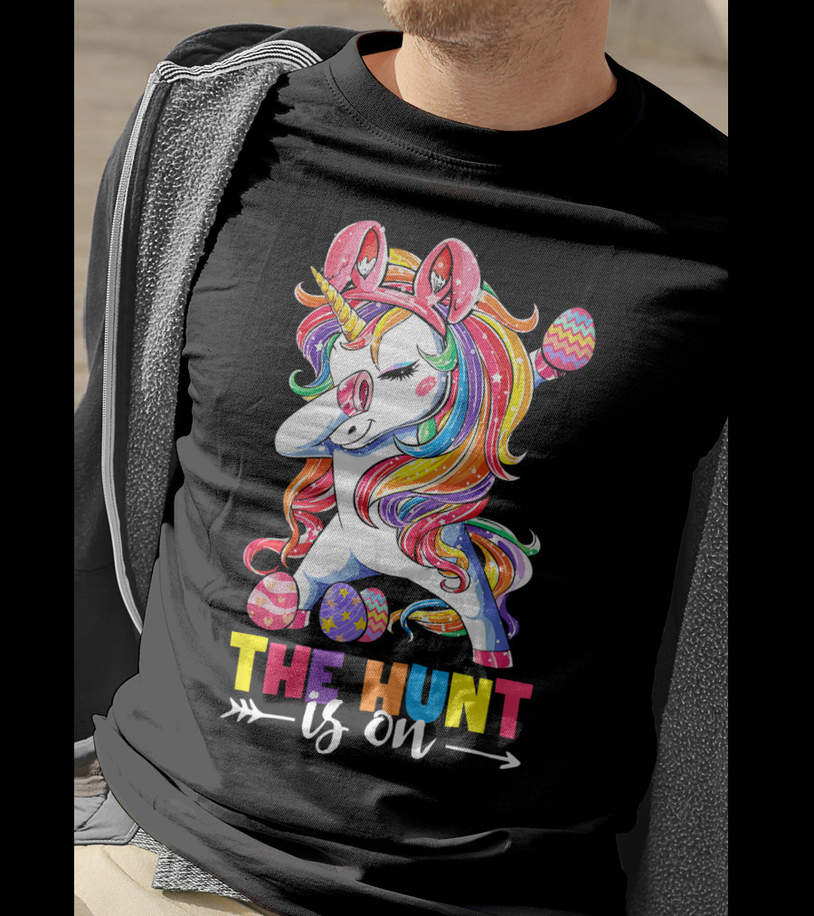 Easter Dabbing Unicorn Bunny The Hunt Is On T-Shirt