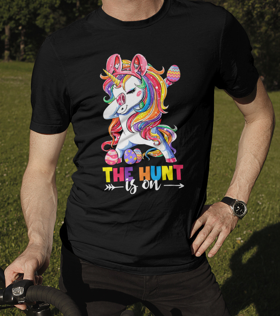 Easter Dabbing Unicorn Bunny The Hunt Is On T-Shirt