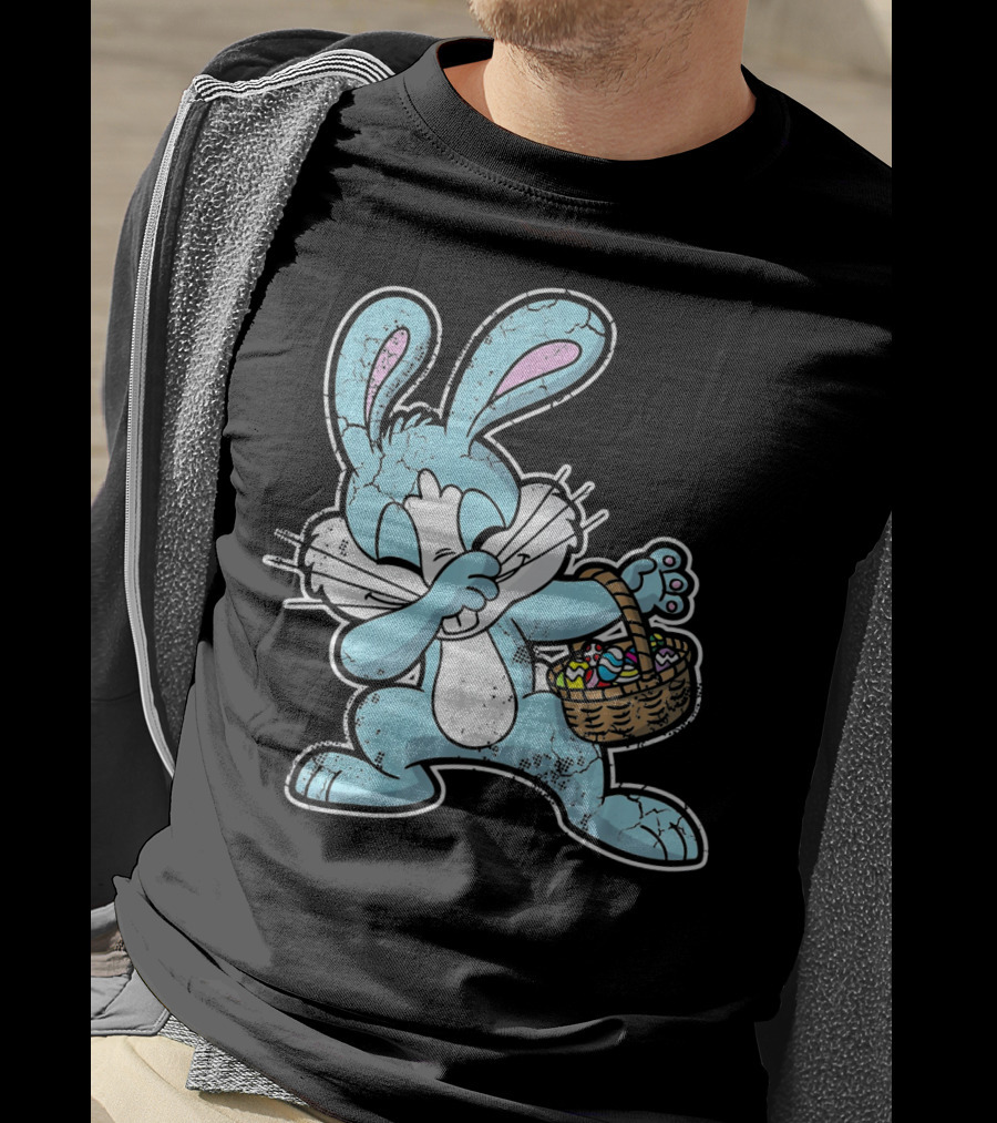 Dabbing Easter Bunny With Basket Of Eggs T-Shirt