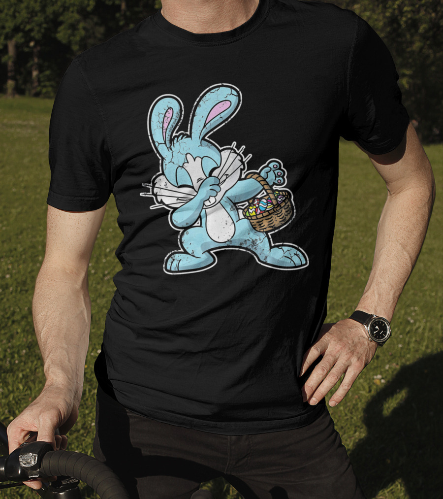 Dabbing Easter Bunny With Basket Of Eggs T-Shirt