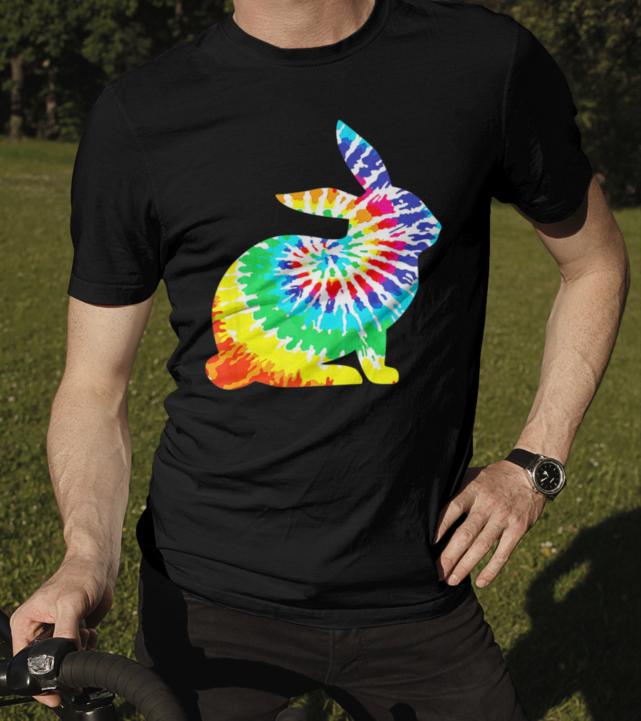 Tie Dye Rabbit Colorful Spiral Tie Dyed T-Shirt