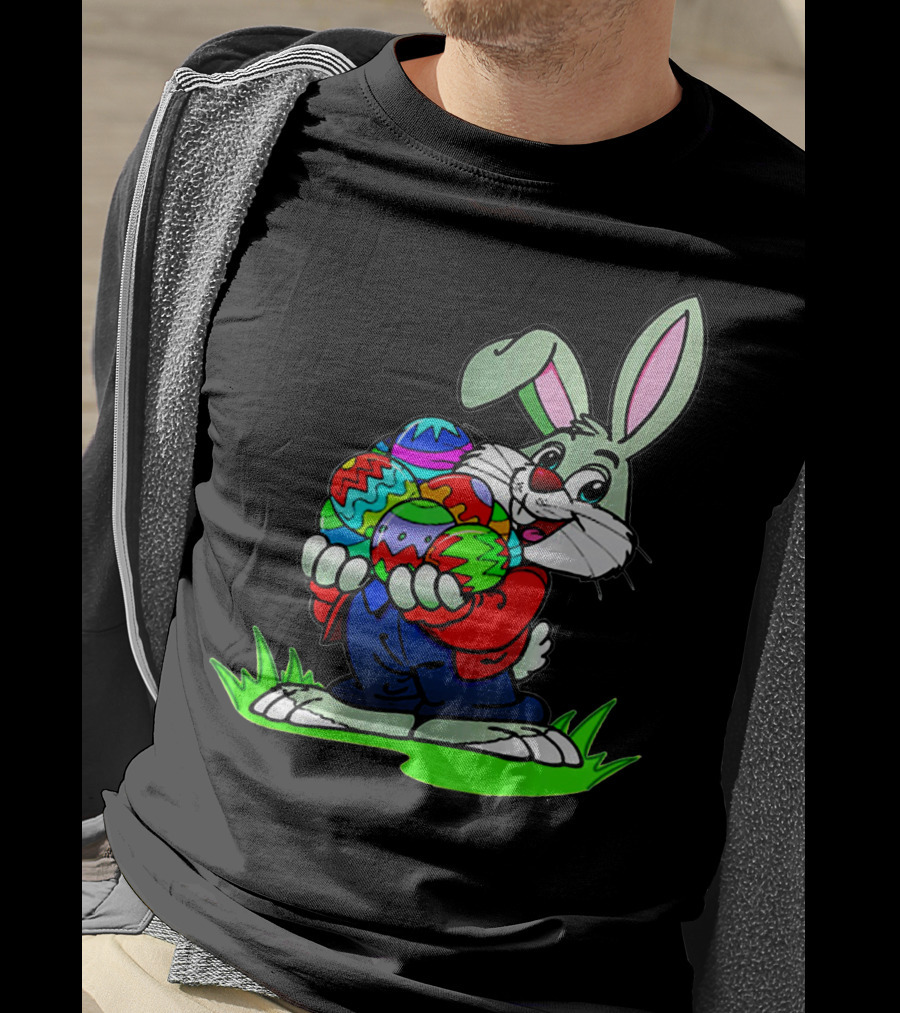 Easter Bunny With Colorful Eggs T-Shirt