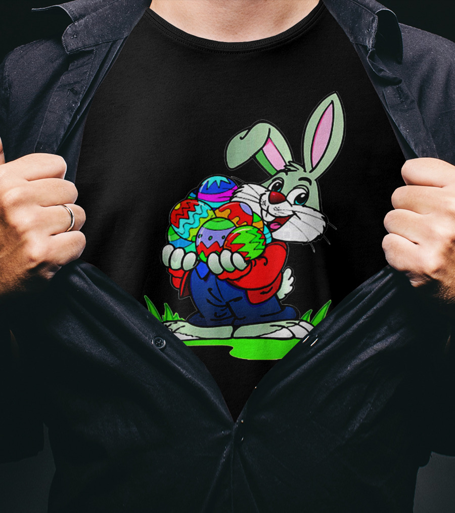 Easter Bunny With Colorful Eggs T-Shirt
