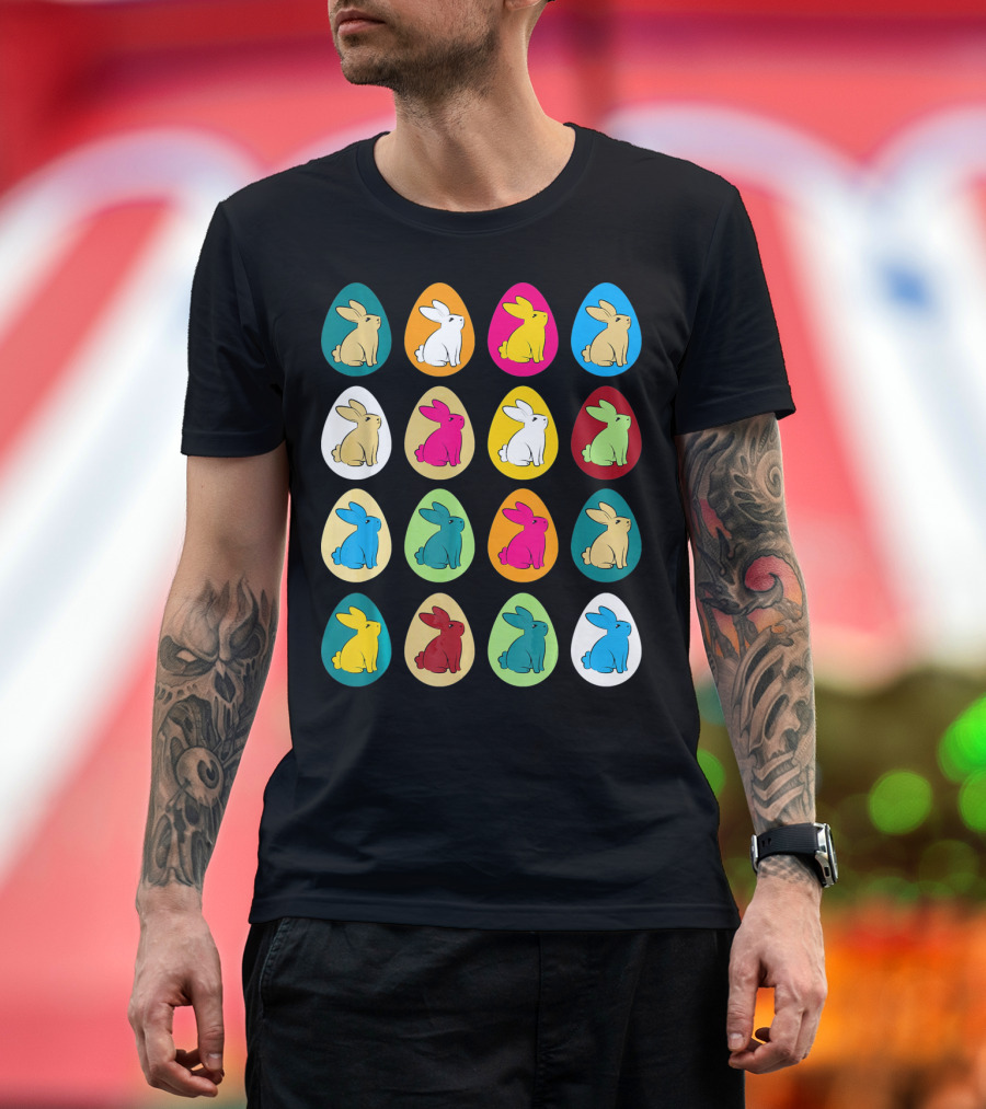 Easter Eggs Bunny Rabbit Multicolor Collection T-Shirt