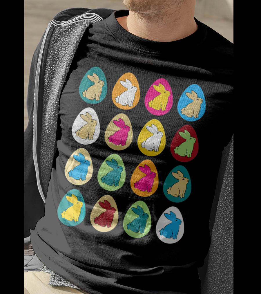 Easter Eggs Bunny Rabbit Multicolor Collection T-Shirt
