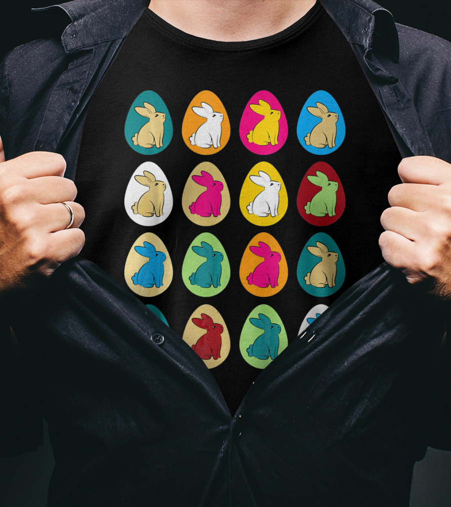 Easter Eggs Bunny Rabbit Multicolor Collection T-Shirt