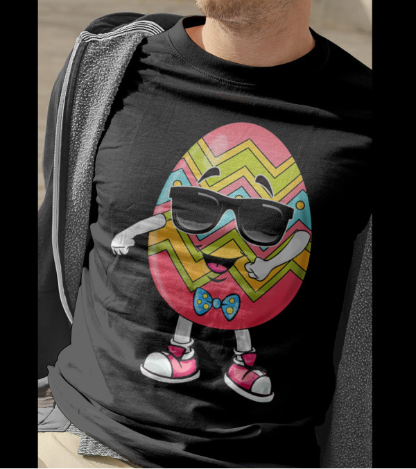 Floss Like A Boss Easter Egg Dance With Sunglasses And Bow Tie T-Shirt