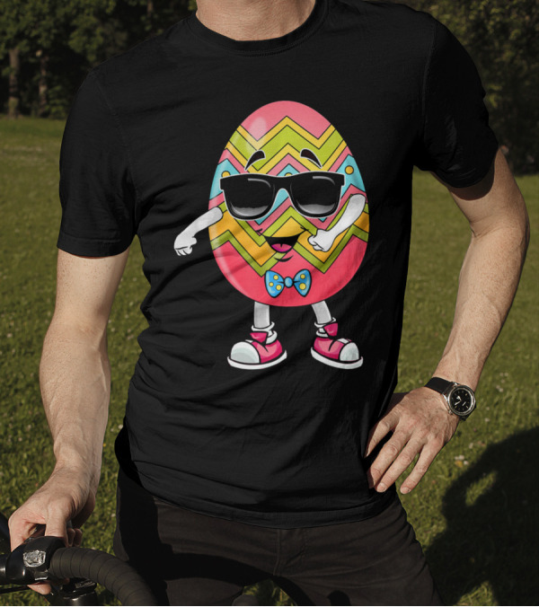 Floss Like A Boss Easter Egg Dance With Sunglasses And Bow Tie T-Shirt