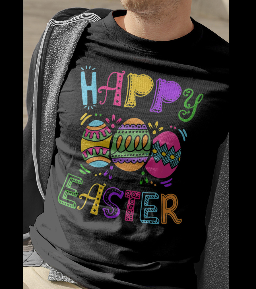 Happy Easter Colorful Bunny Eggs T-Shirt