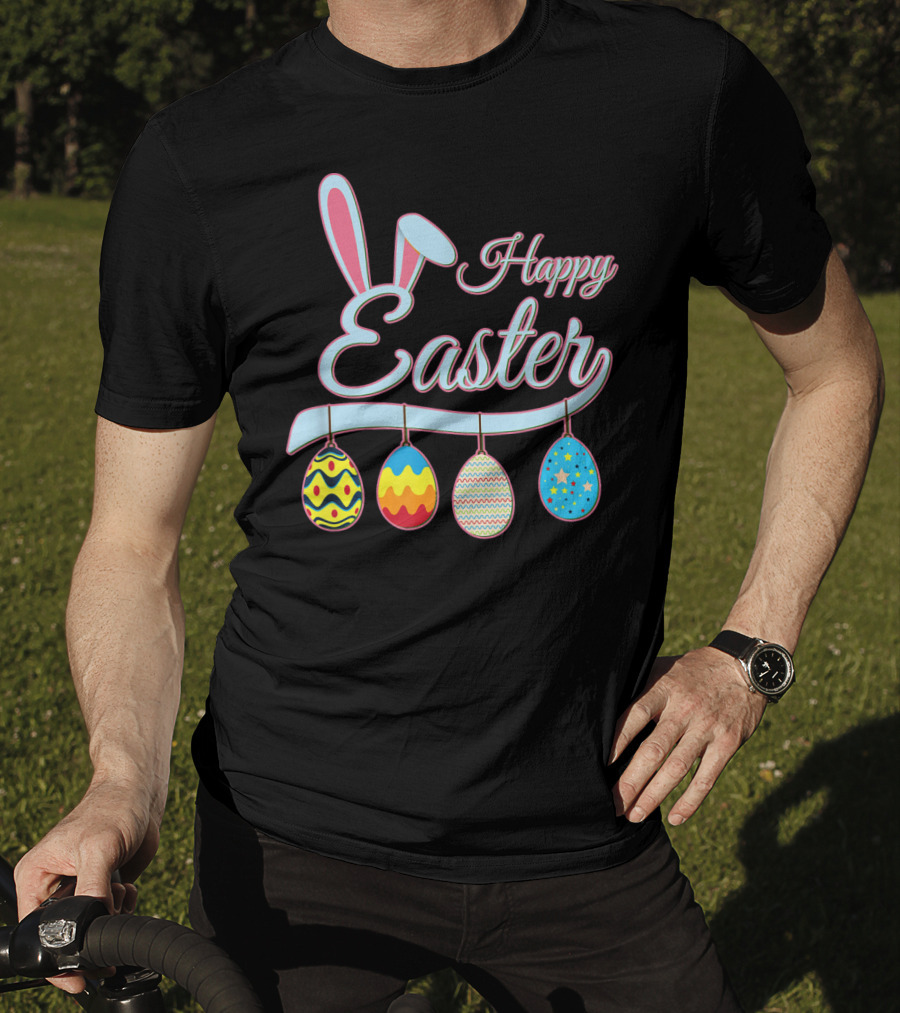 Happy Easter Bunny With Easter Eggs T-Shirt