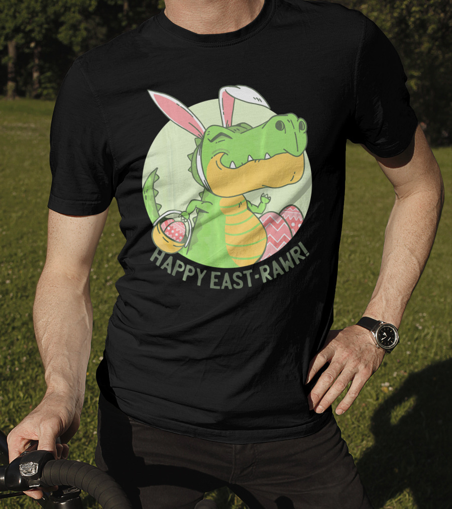 Happy East-RAWR Dinosaur Bunny T-Shirt