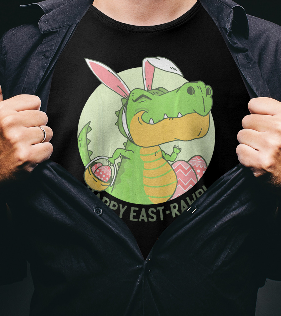 Happy East-RAWR Dinosaur Bunny T-Shirt