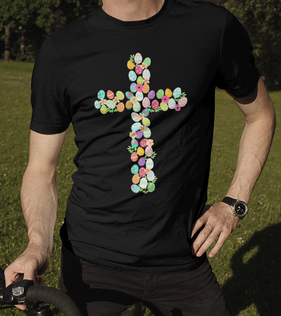 Easter Eggs Cross Christian T-Shirt