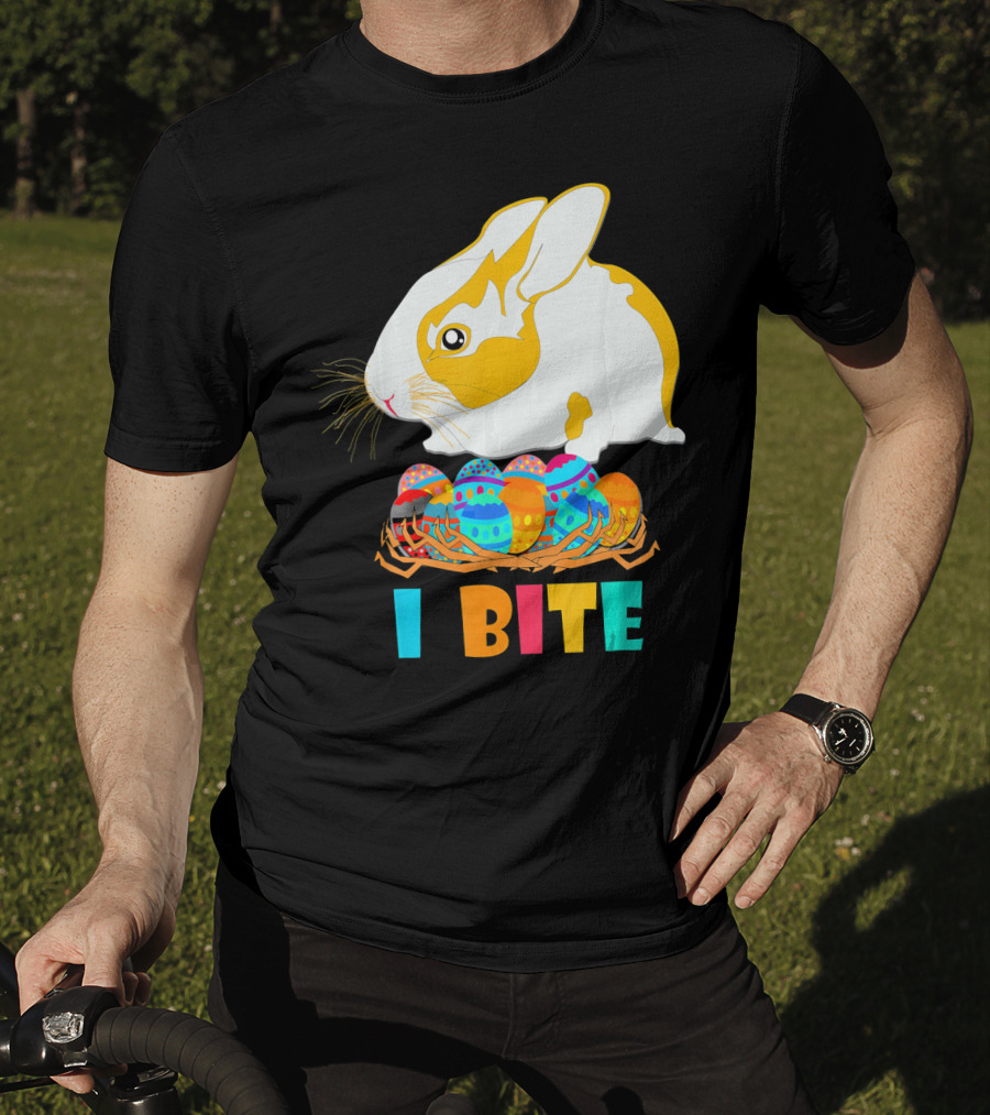 I Bite Cute Easter Bunny Eggs T-Shirt