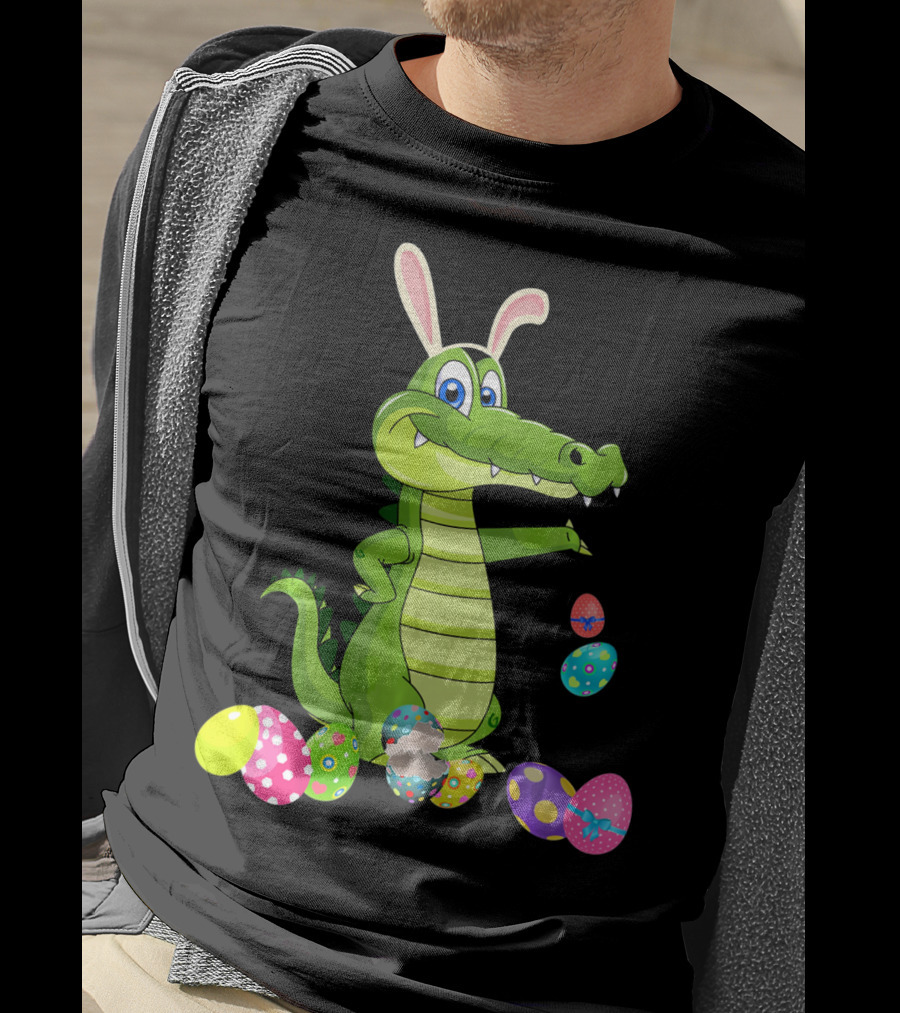 Alligator Bunny Rabbit Hat Easter Eggs T-Shirt