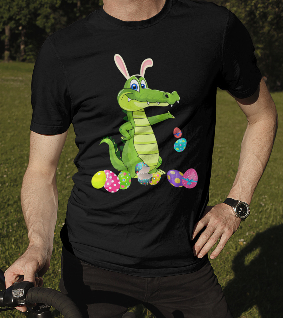 Alligator Bunny Rabbit Hat Easter Eggs T-Shirt