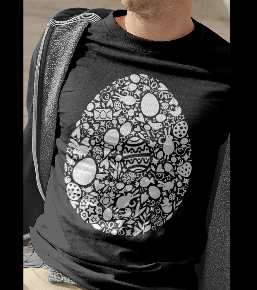 Easter Egg Hunt Pattern With Rabbits And Spring Symbols T-Shirt