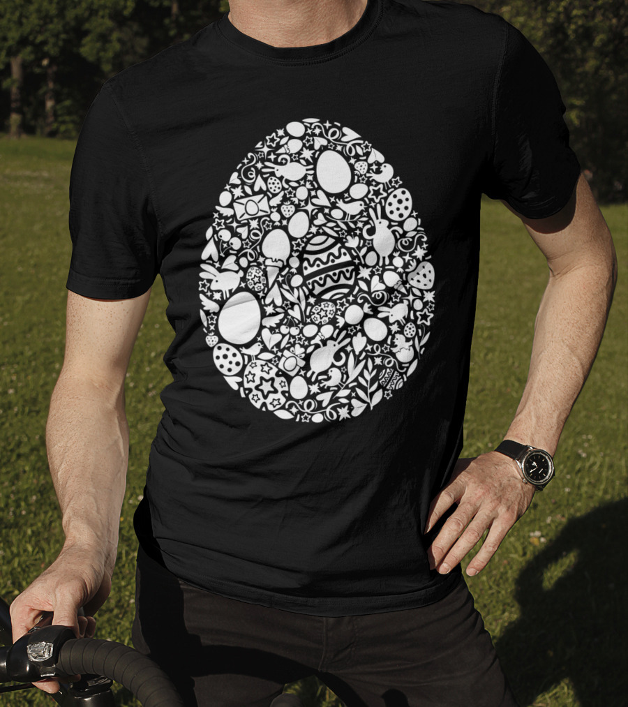 Easter Egg Hunt Pattern With Rabbits And Spring Symbols T-Shirt