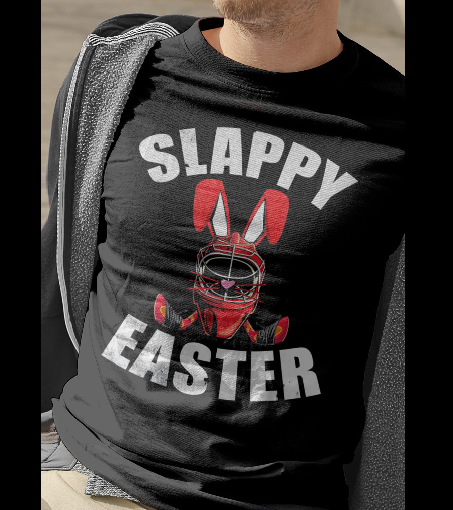 Slappy Easter Hockey Bunny Goalie Mask T-Shirt