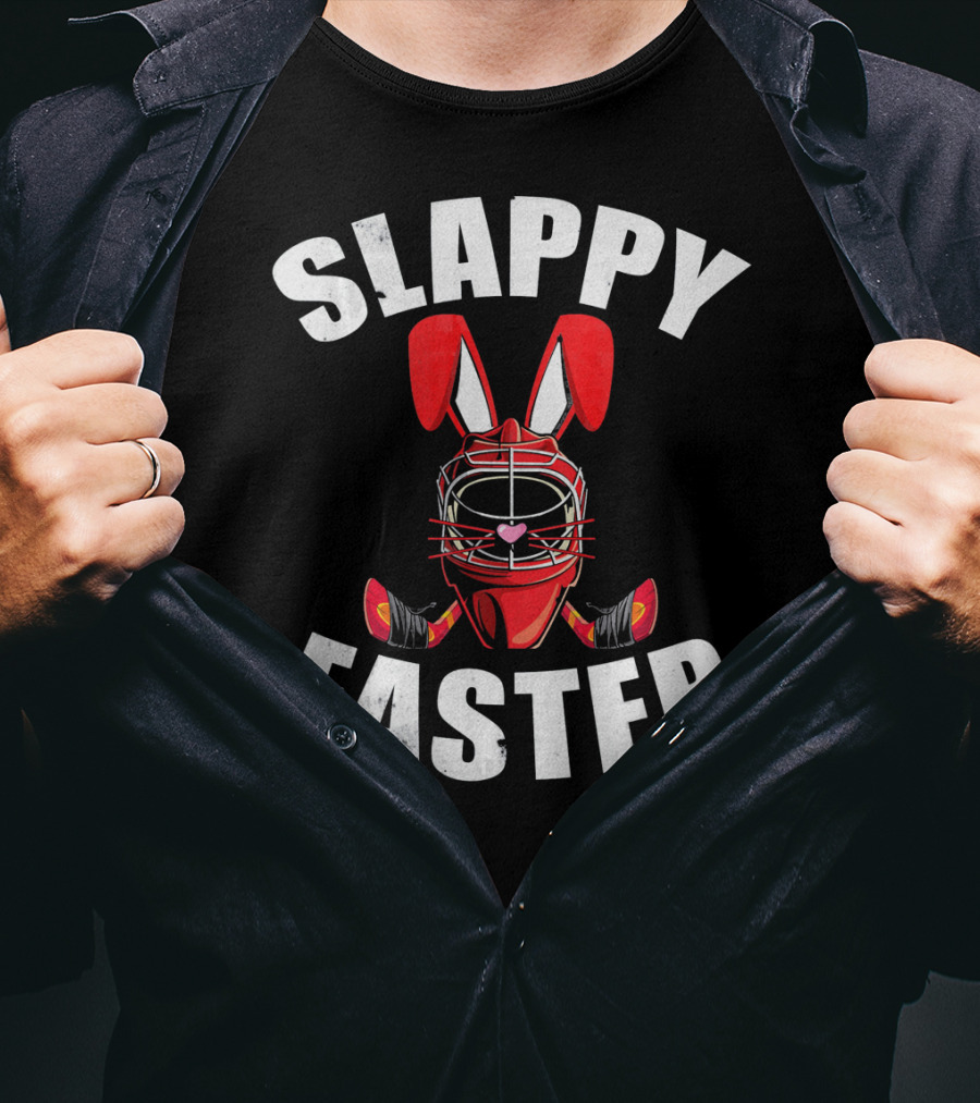 Slappy Easter Hockey Bunny Goalie Mask T-Shirt