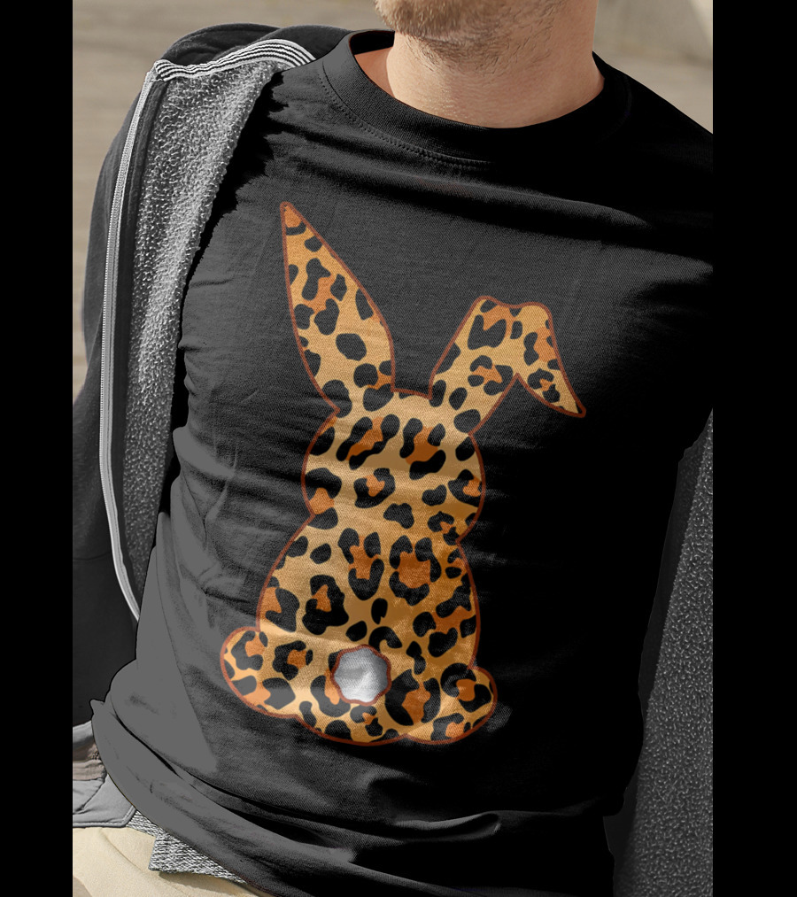 Bunny Leopard Print Floral Pattern Rabbit T-Shirt