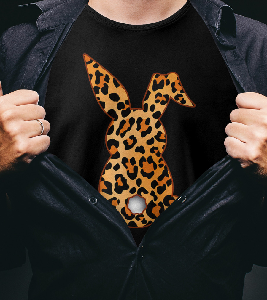 Bunny Leopard Print Floral Pattern Rabbit T-Shirt