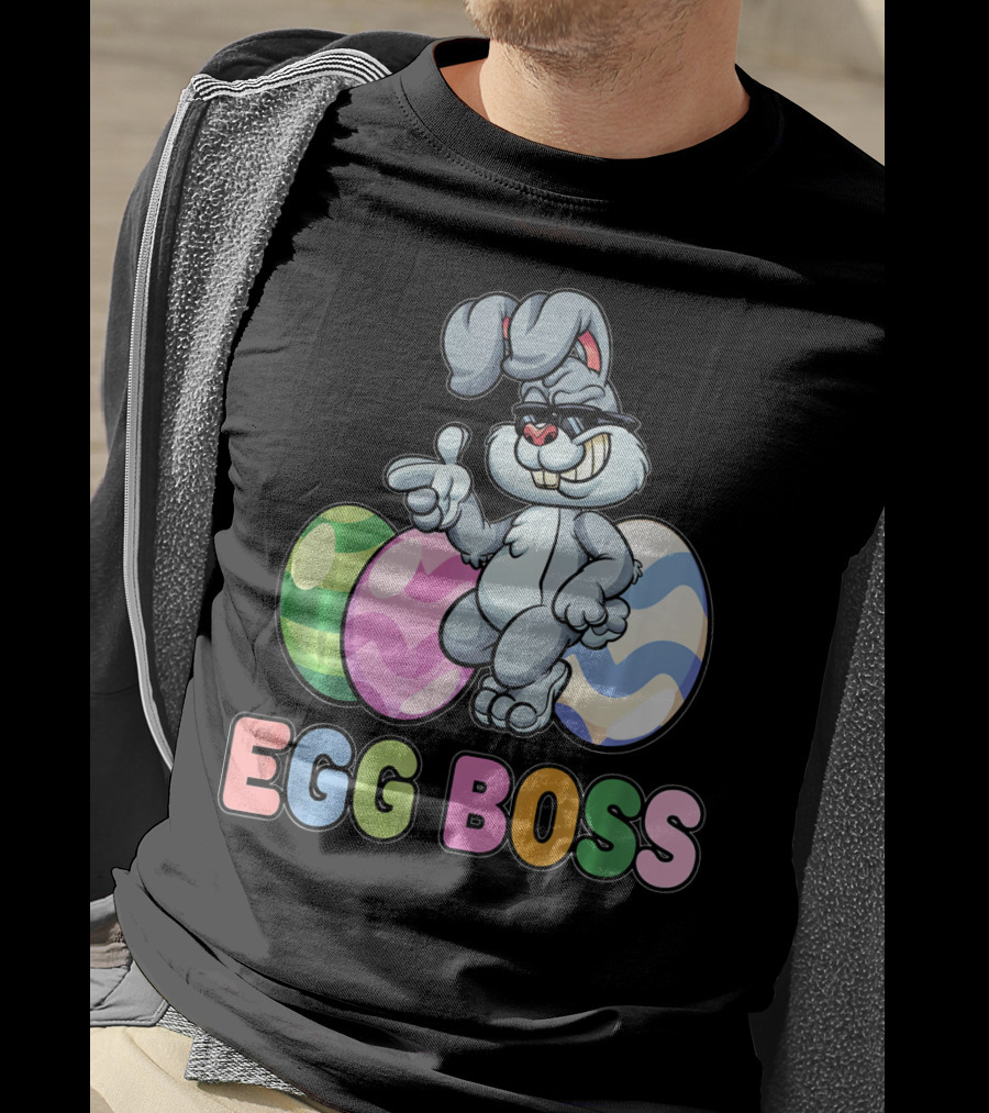 Egg Boss Easter Bunny With Colorful Eggs T-Shirt