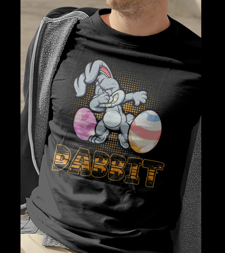 Funny Dabbit Bunny Dab With Easter Eggs T-Shirt