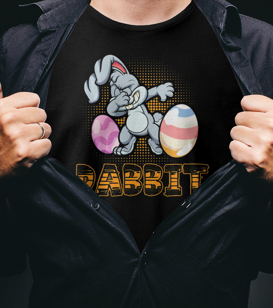 Funny Dabbit Bunny Dab With Easter Eggs T-Shirt