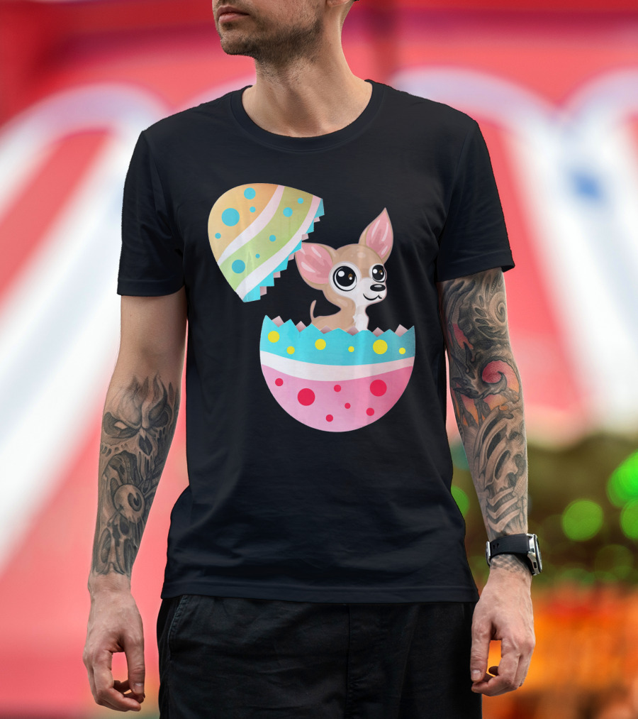 Chihuahua Easter Egg Funny Chihu Happy Surprise T-Shirt