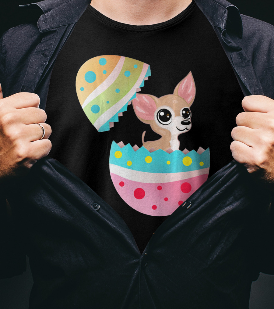 Chihuahua Easter Egg Funny Chihu Happy Surprise T-Shirt